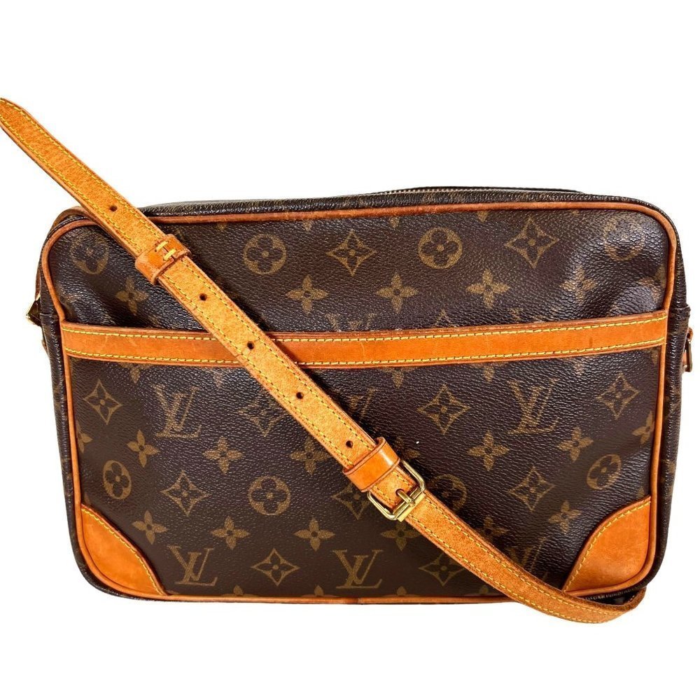 Authentic Louis Vuitton  CROSSBODY Bag Trocadero 27 Monogram Used LV Handbag Vin
